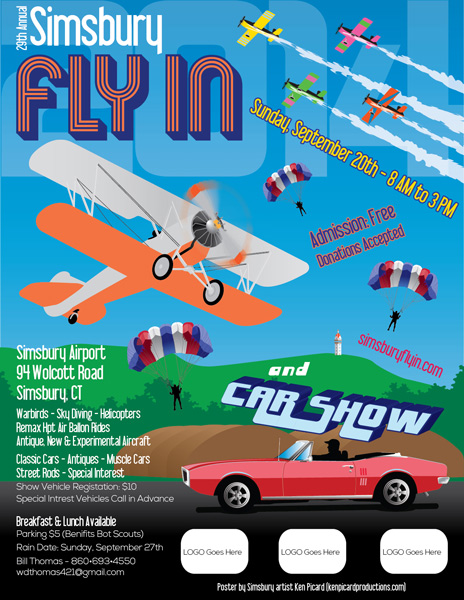 Simsbury fly in poster