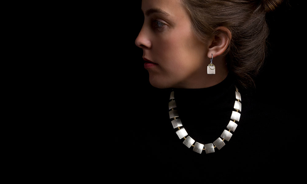 photo retouching of a jewelry model before and after image